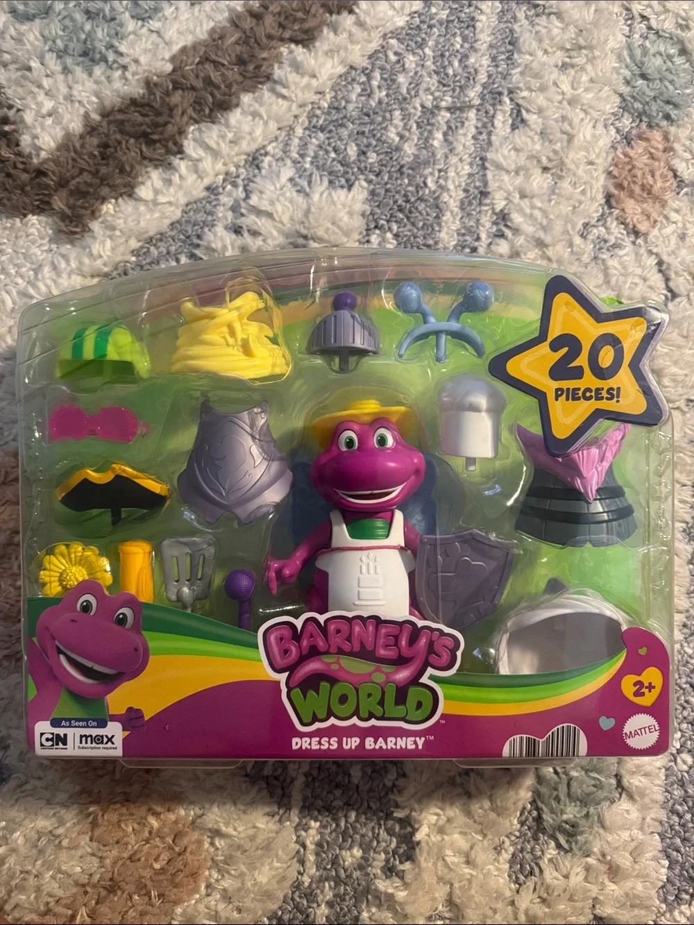 Mattel Barney Dress Up Figure with Purple Main Figure and Multicolor Accessories
